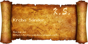 Krcho Sándor névjegykártya